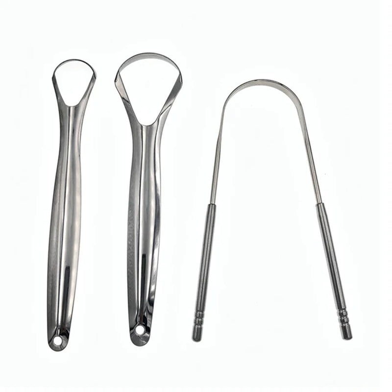 Stainless Steel Tongue Scraper Cleaner Fresh Breath Cleaning Coated Tonguetoothbrush Oral Hygiene Care Tools，Dropshipping