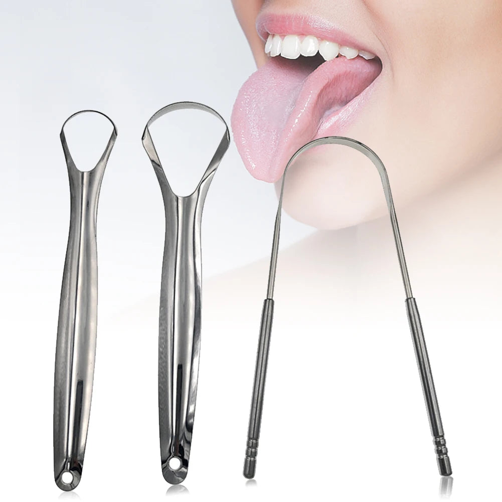 Stainless Steel Tongue Scraper Cleaner Fresh Breath Cleaning Coated Tonguetoothbrush Oral Hygiene Care Tools，Dropshipping