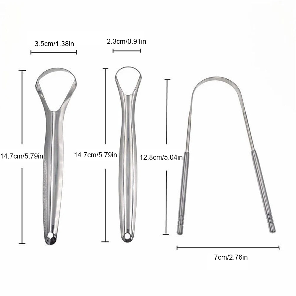 Stainless Steel Tongue Scraper Cleaner Fresh Breath Cleaning Coated Tonguetoothbrush Oral Hygiene Care Tools，Dropshipping