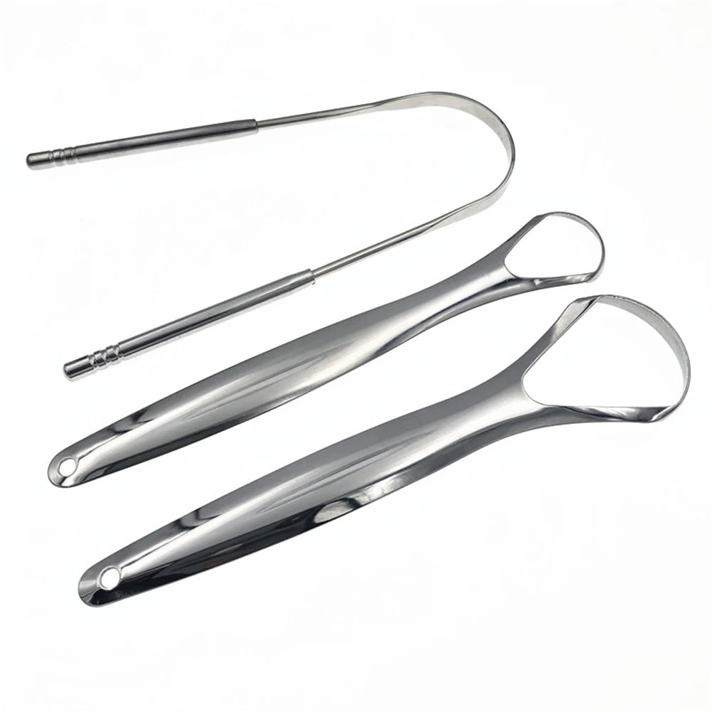 Stainless Steel Tongue Scraper Cleaner Fresh Breath Cleaning Coated Tonguetoothbrush Oral Hygiene Care Tools，Dropshipping